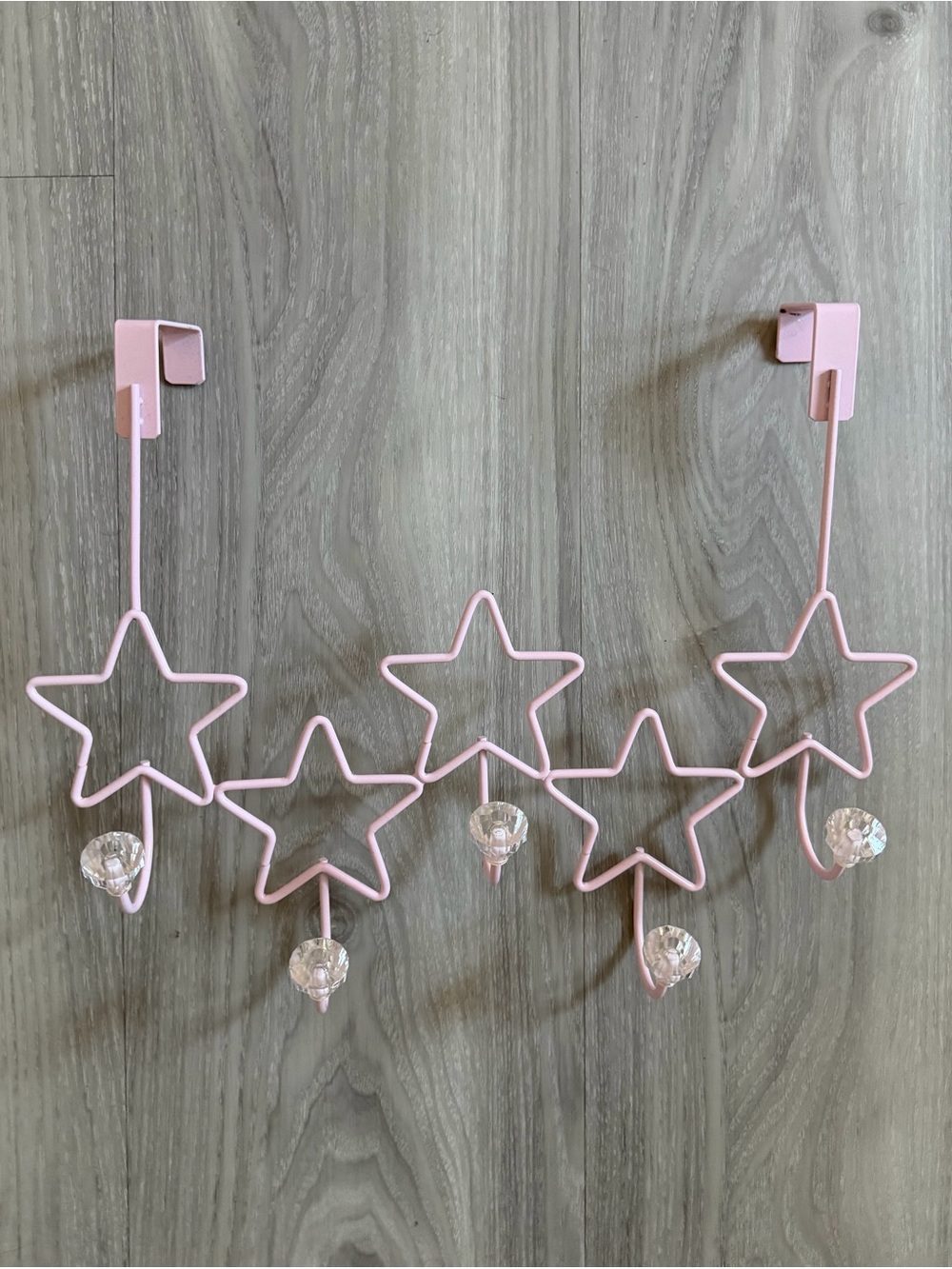 Pink Star-Shaped Over-the-Door Wall Hooks